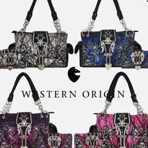 Camouflage Buckle Western Concealed Carry Purse Women Country Handbag Walle